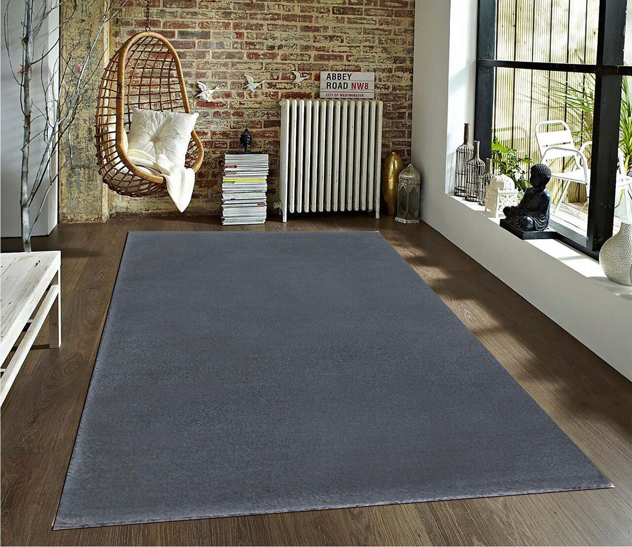Covor, Soft Plush, 150x230 cm, Gri inchis - imagine 5